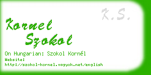 kornel szokol business card