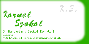 kornel szokol business card